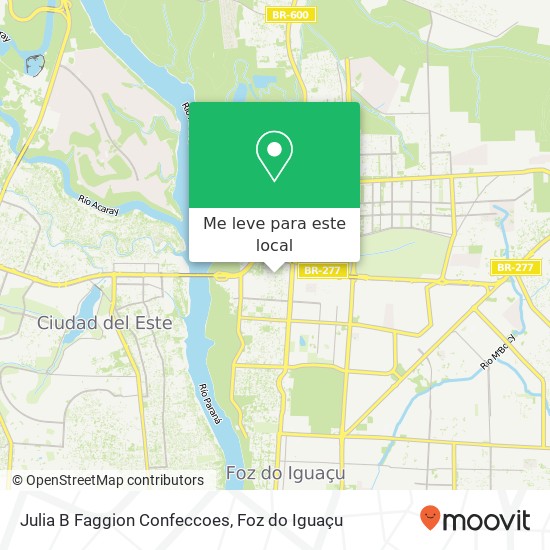 Julia B Faggion Confeccoes, Rua Di Cavalcanti, 2292 Foz do Iguaçu Foz do Iguaçu-PR 85864-290 mapa
