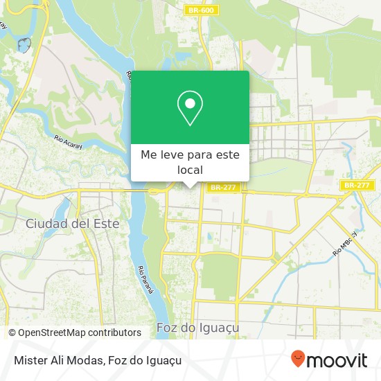 Mister Ali Modas, Rua Di Cavalcanti, 2292 Foz do Iguaçu Foz do Iguaçu-PR 85864-290 mapa