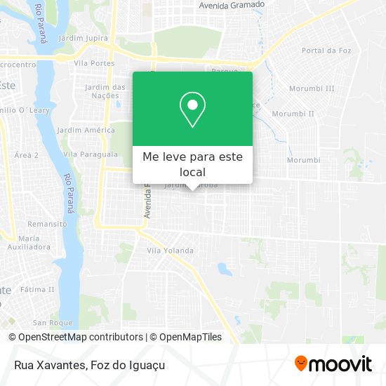 Rua Xavantes mapa