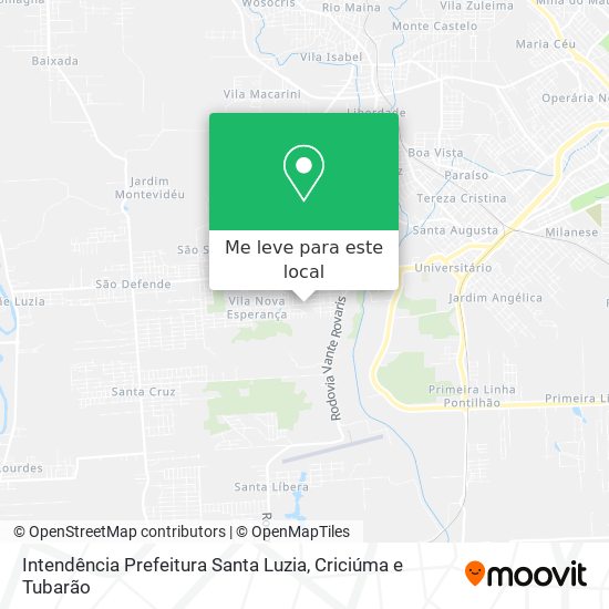 Intendência Prefeitura Santa Luzia mapa