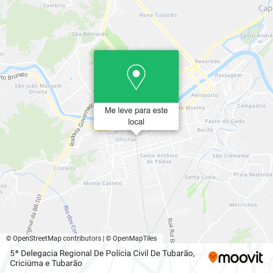 5ª Delegacia Regional De Polícia Civil De Tubarão mapa