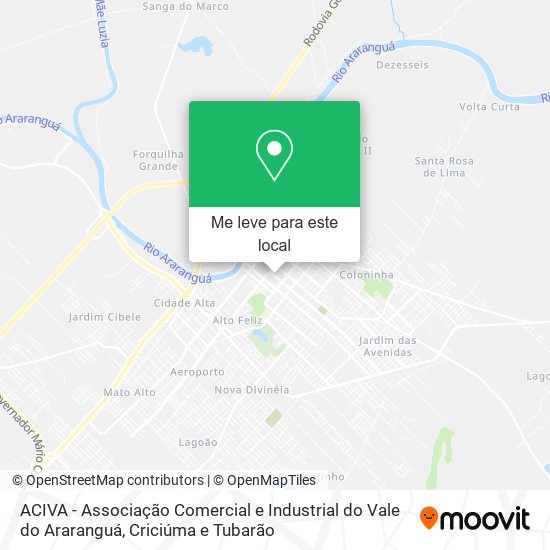ACIVA - Associação Comercial e Industrial do Vale do Araranguá mapa