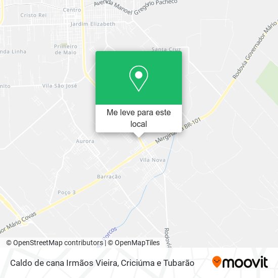 Caldo de cana Irmãos Vieira mapa