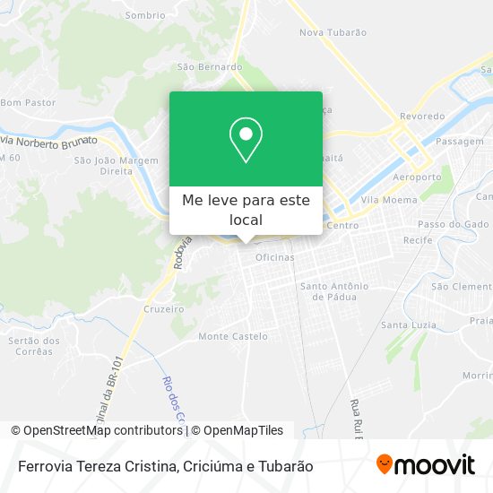 Ferrovia Tereza Cristina mapa