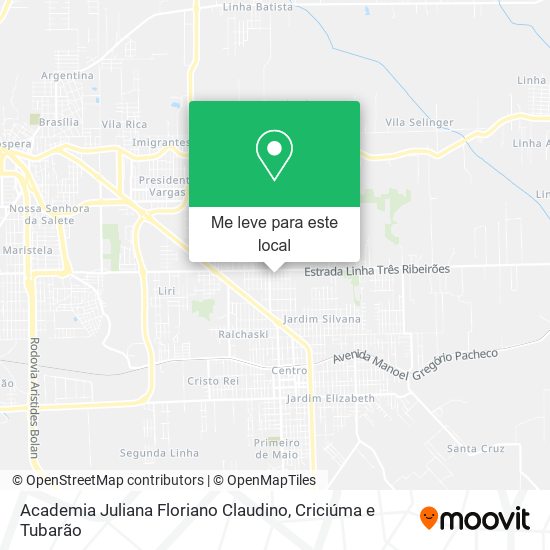 Academia Juliana Floriano Claudino mapa