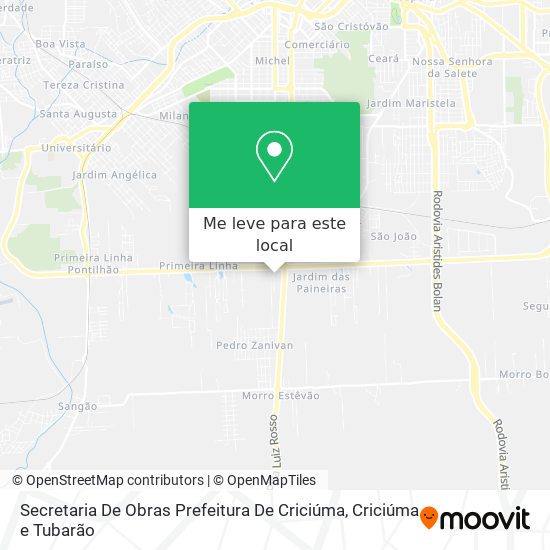 Secretaria De Obras Prefeitura De Criciúma mapa