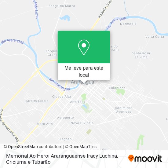 Memorial Ao Heroi Araranguaense Iracy Luchina mapa