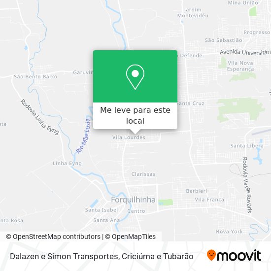 Dalazen e Simon Transportes mapa