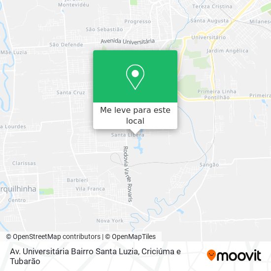 Av. Universitária Bairro Santa Luzia mapa