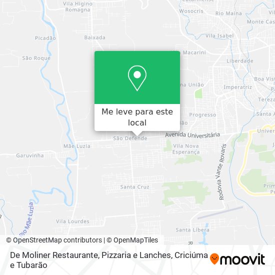 De Moliner Restaurante, Pizzaria e Lanches mapa