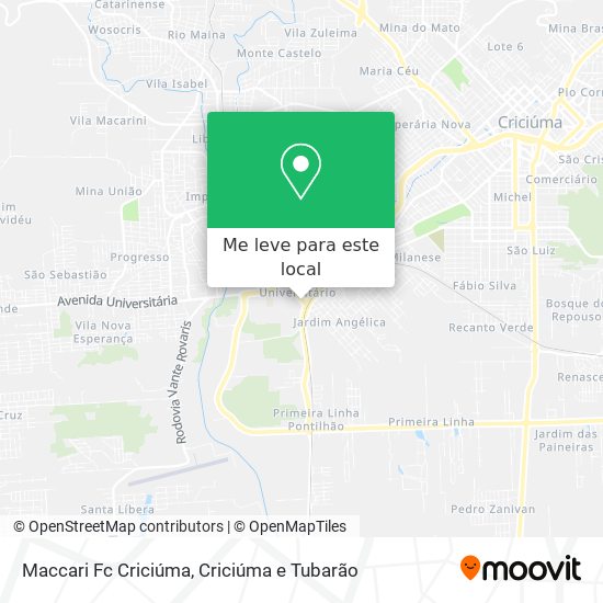 Maccari Fc Criciúma mapa
