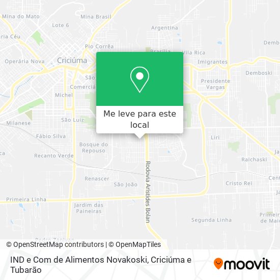 IND e Com de Alimentos Novakoski mapa