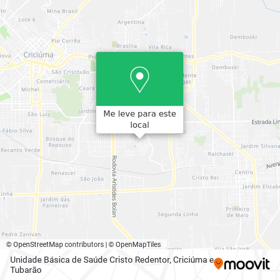 Unidade Básica de Saúde Cristo Redentor mapa