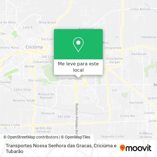Transportes Nossa Senhora das Gracas mapa