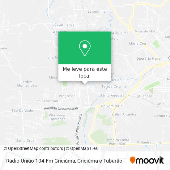Rádio União 104 Fm Criciúma mapa