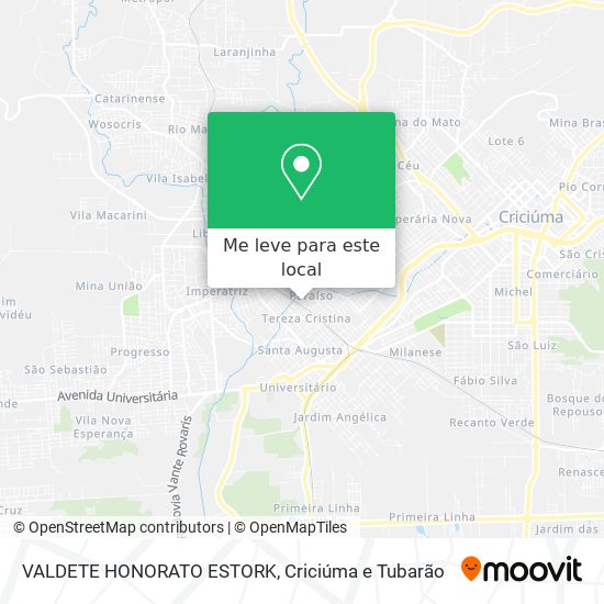 VALDETE HONORATO ESTORK mapa