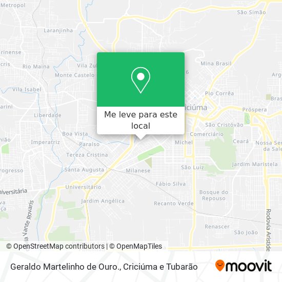 Geraldo Martelinho de Ouro. mapa