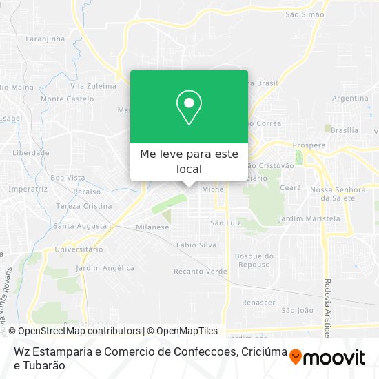 Wz Estamparia e Comercio de Confeccoes mapa