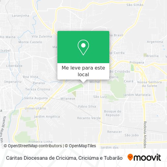 Cáritas Diocesana de Criciúma mapa
