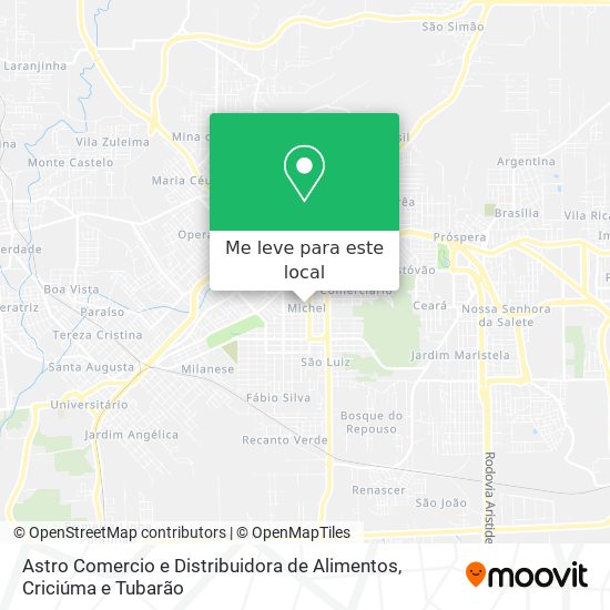 Astro Comercio e Distribuidora de Alimentos mapa
