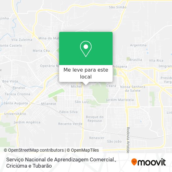 Serviço Nacional de Aprendizagem Comercial. mapa