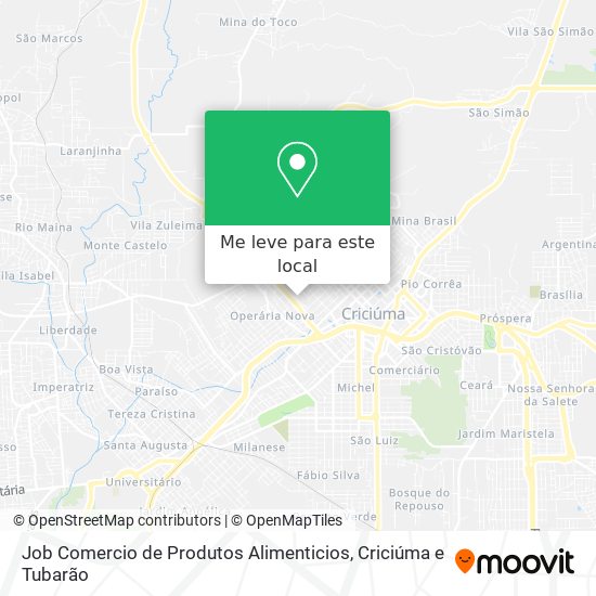 Job Comercio de Produtos Alimenticios mapa