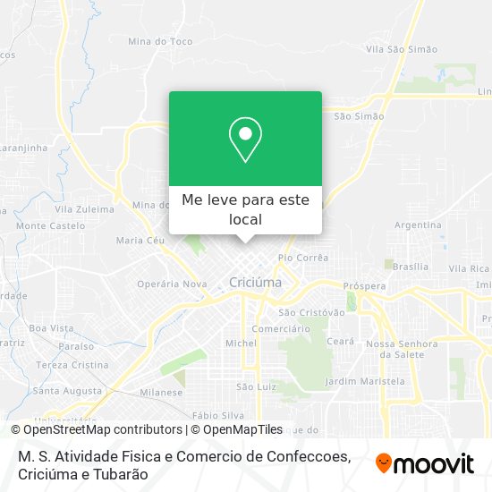 M. S. Atividade Fisica e Comercio de Confeccoes mapa
