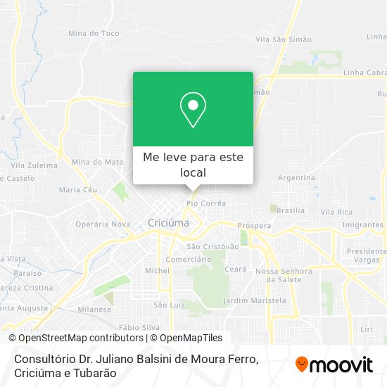 Consultório Dr. Juliano Balsini de Moura Ferro mapa