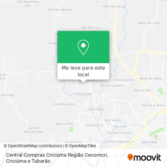 Central Compras Criciúma Região Cecomcri mapa