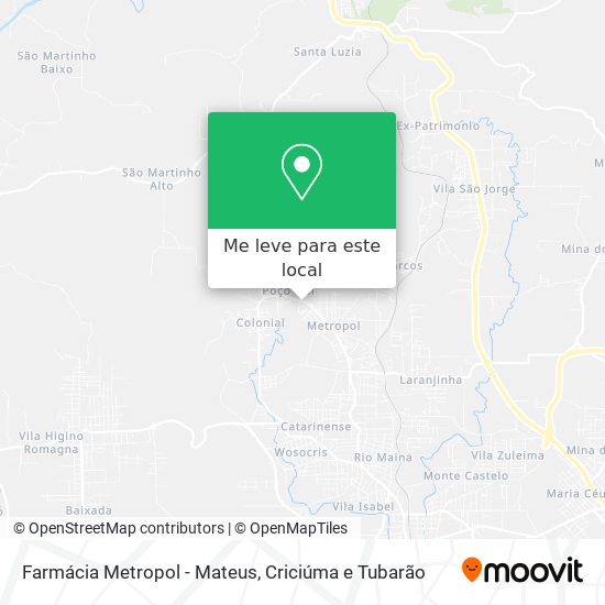 Farmácia Metropol - Mateus mapa