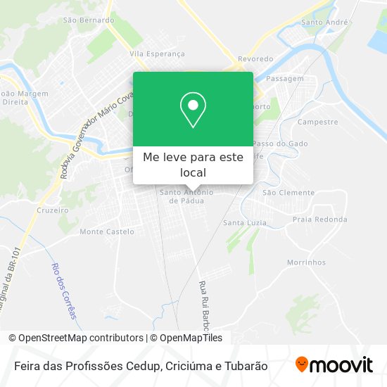 Feira das Profissões Cedup mapa
