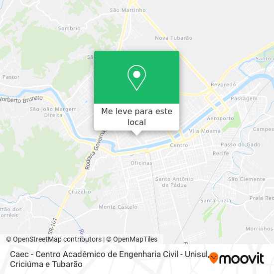 Caec - Centro Acadêmico de Engenharia Civil - Unisul mapa