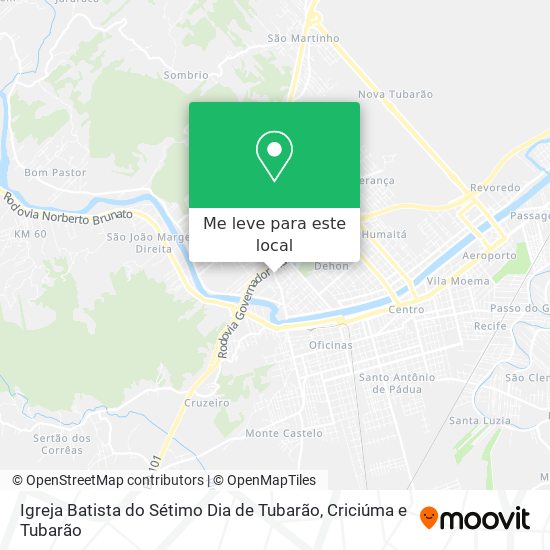 Igreja Batista do Sétimo Dia de Tubarão mapa