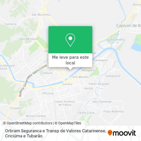 Orbram Seguranca e Transp de Valores Catarinense mapa