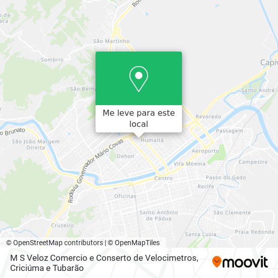 M S Veloz Comercio e Conserto de Velocimetros mapa