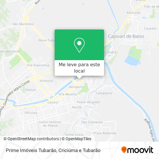 Prime Imóveis Tubarão mapa