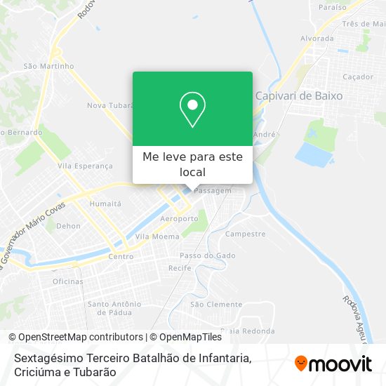 Sextagésimo Terceiro Batalhão de Infantaria mapa