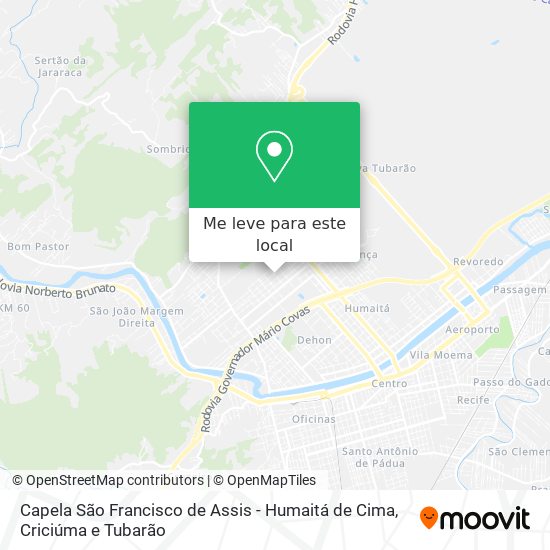 Capela São Francisco de Assis - Humaitá de Cima mapa