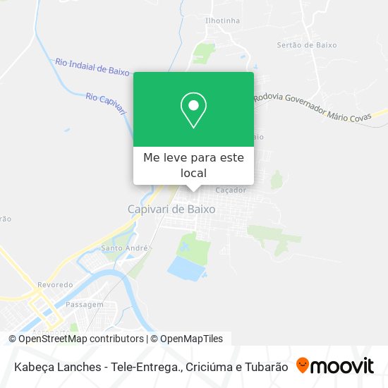 Kabeça Lanches - Tele-Entrega. mapa