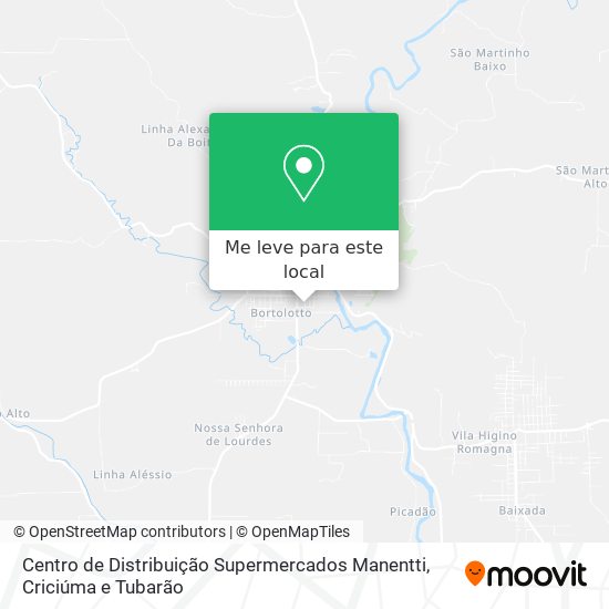 Centro de Distribuição Supermercados Manentti mapa