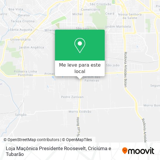 Loja Maçônica Presidente Roosevelt mapa