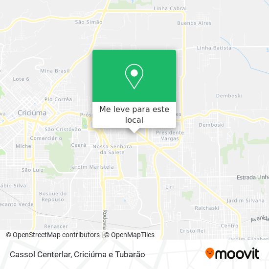 Cassol Centerlar mapa