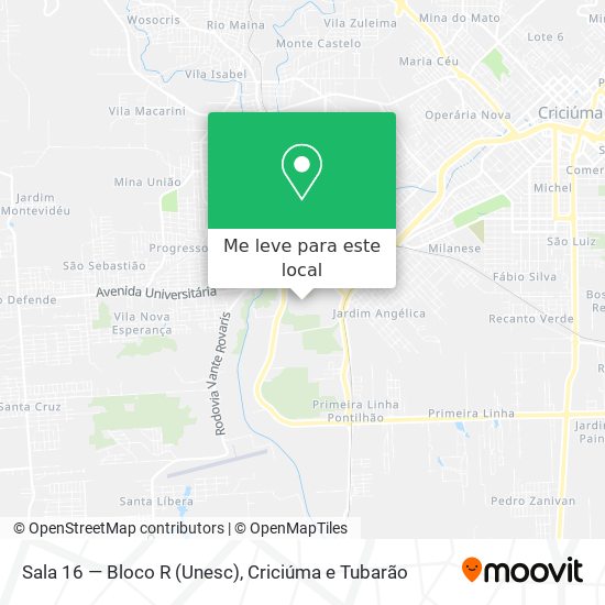Sala 16 — Bloco R (Unesc) mapa