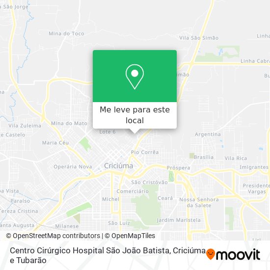 Centro Cirúrgico Hospital São João Batista mapa