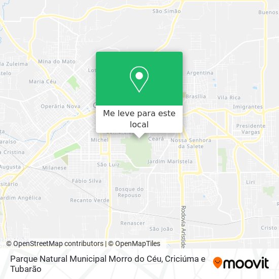Parque Natural Municipal Morro do Céu mapa