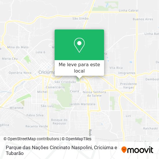 Parque das Nações Cincinato Naspolini mapa