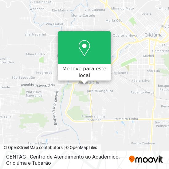 CENTAC - Centro de Atendimento ao Acadêmico mapa