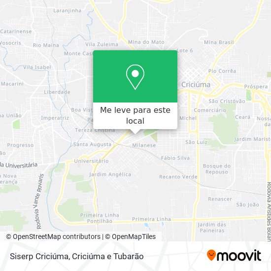 Siserp Criciúma mapa