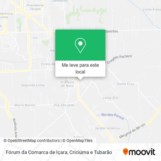 Fórum da Comarca de Içara mapa