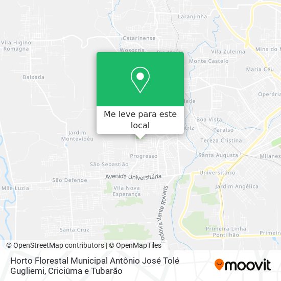 Horto Florestal Municipal Antônio José  Tolé  Gugliemi mapa